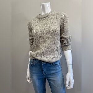 English Factory Women's Cable Knit Sweater - Light Gray